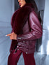 Bordeaux jacket with bordeaux fur "LUX FUR" FL47